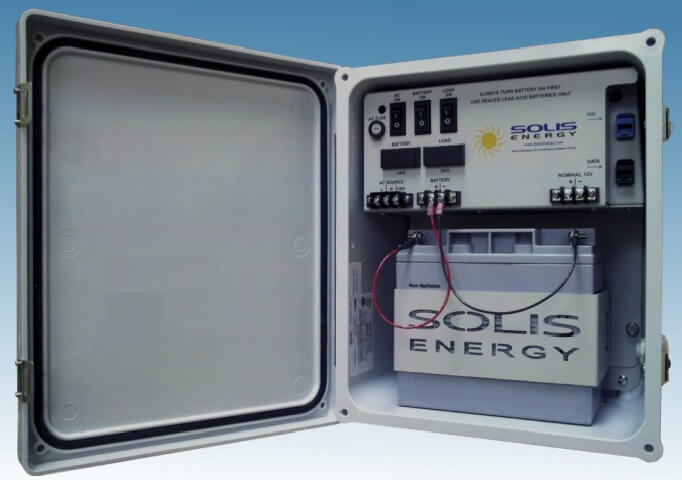 Original Image: Solis Energy – Outdoor UPS 12VDC System Voltage, 50W Power Supply, 20Ah AGM Battery