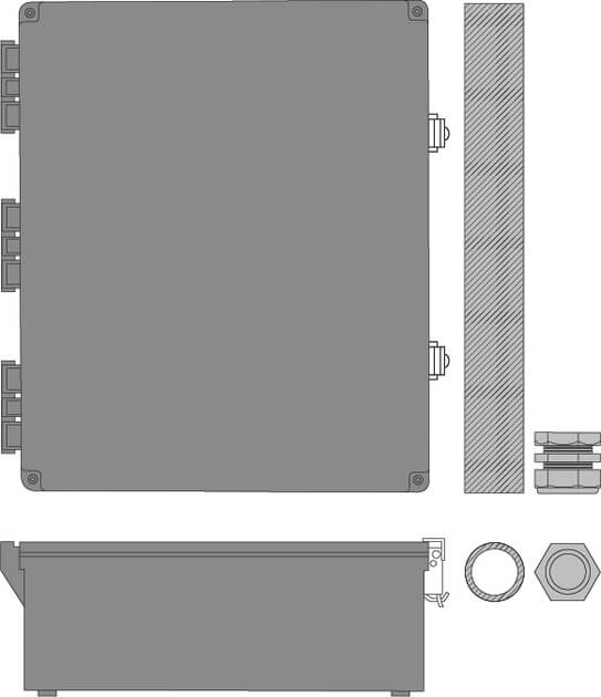 Original Image: CommScope – HELIAX® Excess Fiber Junction Box kit includes 5′ of flexible conduit and a NPT fitting, excess storage capacity of 100 ft