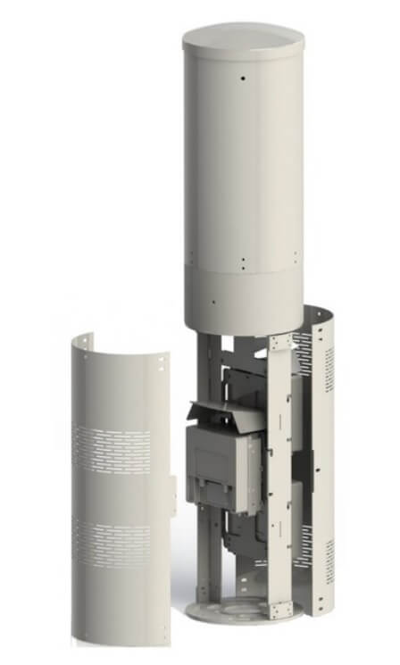 Original Image: CommScope – Top of Pole 12in Dia Concealment Enclosure for up to three Ericsson 220x/440x radios