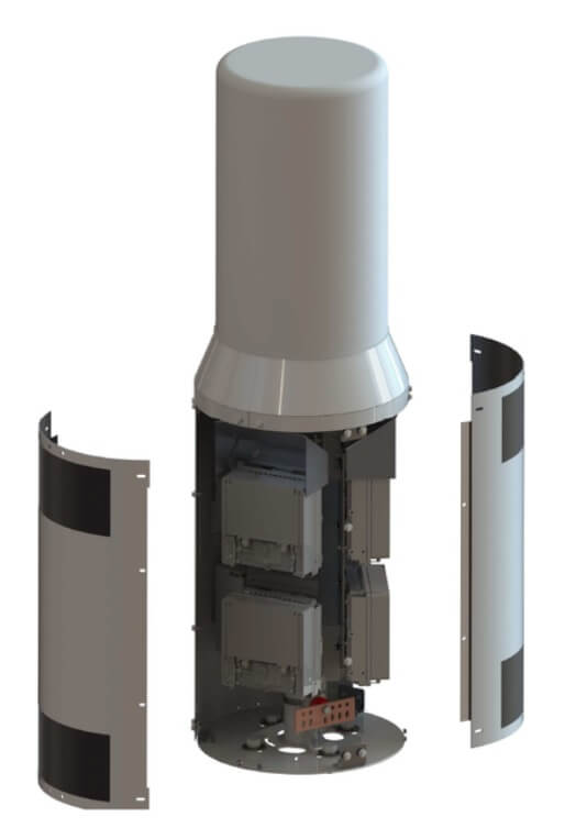 Original Image: CommScope – Top of Pole 18in Dia Concealment Enclosure for up to six Ericsson 220x/440x /4435 radios