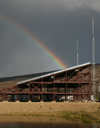 ROHN 45G tower with rainbow