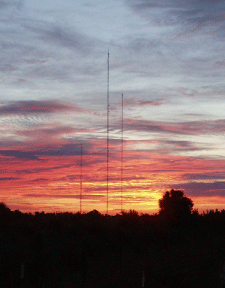 ROHN 55G tower with beautiful sunset