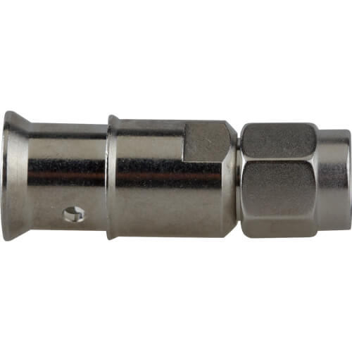 Original Image: RF Industries – RSA-3500-HPL Coax Connector; SMA Male Straight Solder; White Bronze Body Plating; For 1/4″ Superflex Cable