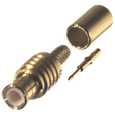 Original Image: RF Industries – RMX-8000-1C Coax Connector; MCX Male Straight; Crimp; Gold Body Plating; For LMR-195, LMR-200LLPX, RG-58, Belden 7806A